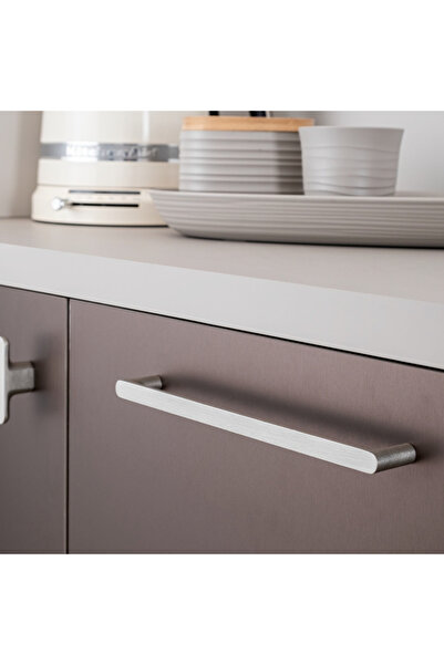 System 4730 Modern Düz Kulp Nikel Saten Renk 160 mm (iki delik arası mesafe)