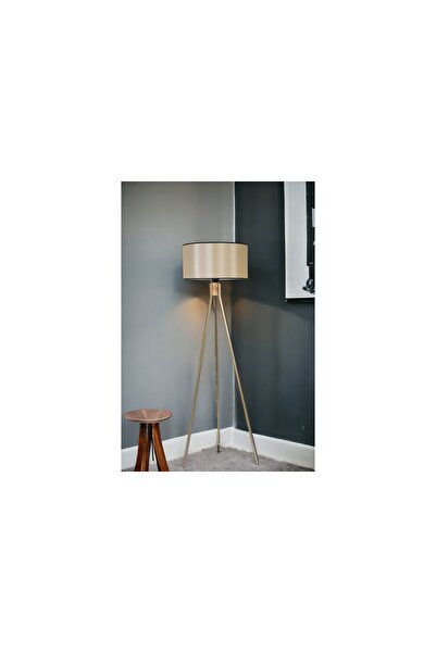 Vivense FISCO TRİPOD LAMBADER, ESKİTME SİLİNDİR KREM ABAJURLU