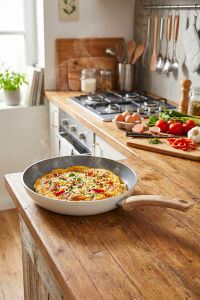 Masterchef 24 cm Ceramic Frying Pan – Non-Stick Ceramic Coating, Low-Fat Heal...