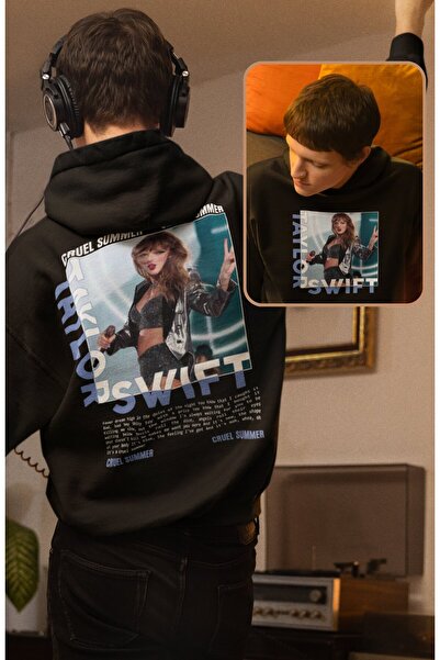 Fuddy Moda سويت شيرت بقلنسوة مطبوع عليه صورة Cruel Summer للجنسين، هودي بتصمي...