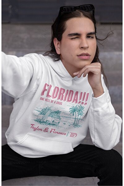 Fuddy Moda سويت شيرت للجنسين من فلوريدا One Hell Of A Drug مطبوع بغطاء رأس، ه...