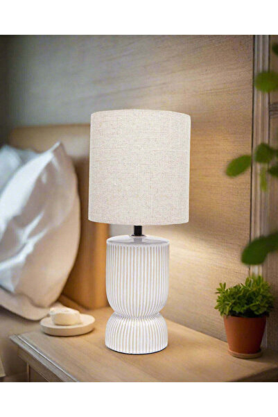 REDTAG Beige Textured Ceramic Table Lamp