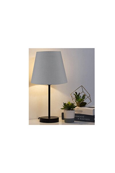 Vivense EVLİGHT BLACK TEKLİ ABAJUR METAL MASA LAMBASI, ANTRASİT