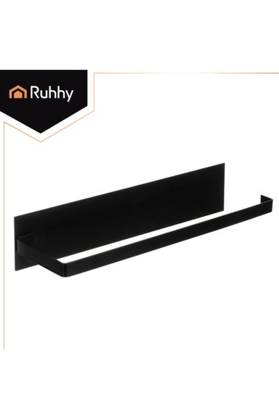 Ruhhy Suport pentru prosoape de hârtie, 25 cm, metal, negru, autoadeziv