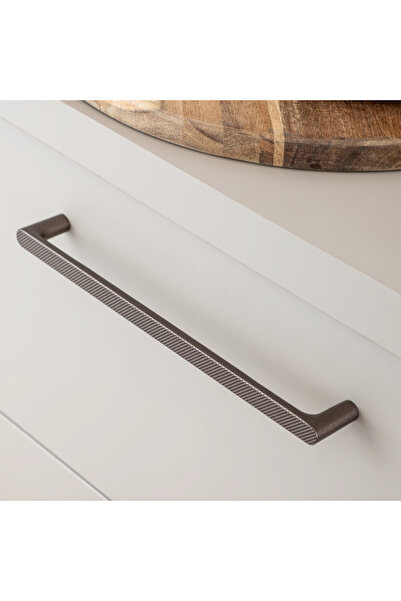 System 4732 Modern Tırtıklı Kulp Koyu Bronz Saten Renk 320 mm (iki delik aras...