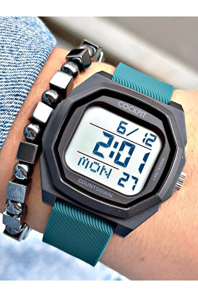 Cockpit Blue Color Square Model Digital 3 Atm Waterproof Original Men's Wrist...