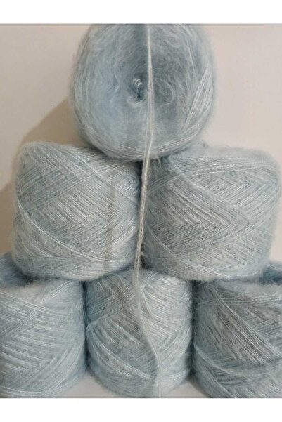İPEK YÜN İPLİK DÜNYASI Ață de tricotat Angora 3 straturi (albastru bebeluș) a...