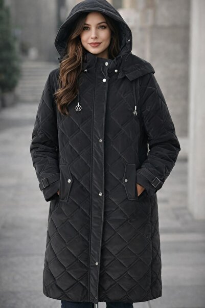 ModaPlaza Women's Hooded Piped Coat 5573