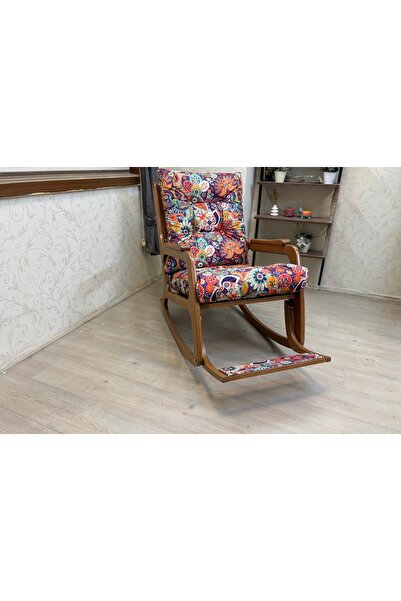 KONTES SALLANAN SANDALYE, RETRO, AÇIK CEVİZ AYAK