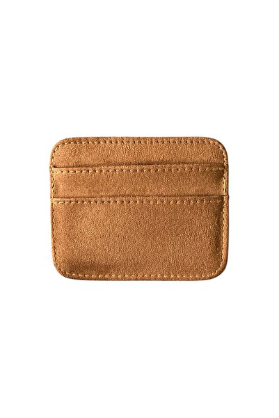 stravis 5 Compartment Suede Tan Color Card Holder
