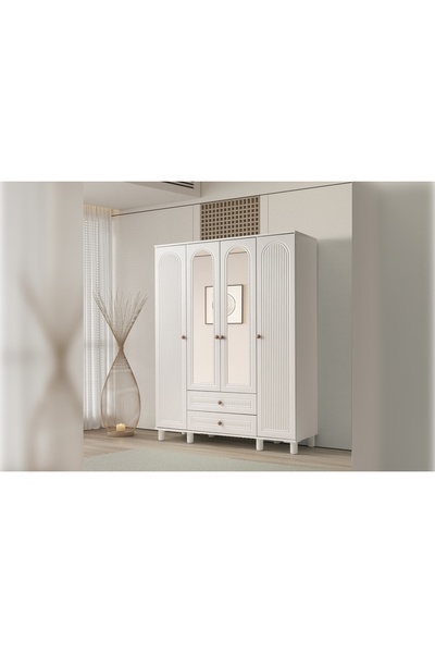 Vivense ADA GARDIROP, BEYAZ, 4 KAPAKLI