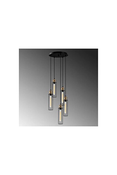 Vivense ASLI SİYAH ESKİTME DETAYLI SARKIT AVİZE, BEŞLİ