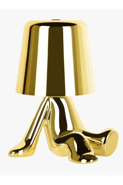 K2 Golden Brothers Ron Metalik Altın Renkli Masa Lambası
