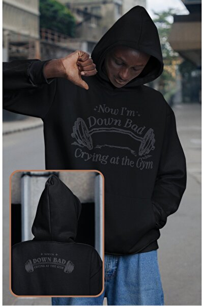 Fuddy Moda سويت شيرت للجنسين قصة فضفاضة Now I'm Down Bad Crying At The Gym En...