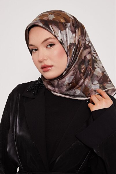 Levidor Batik Shadow Flower Pattern Sparkling Crystal Scarf