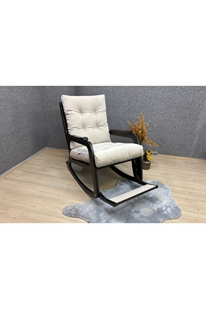Vivense KONTES SALLANAN SANDALYE, KREM, WENGE SİYAH