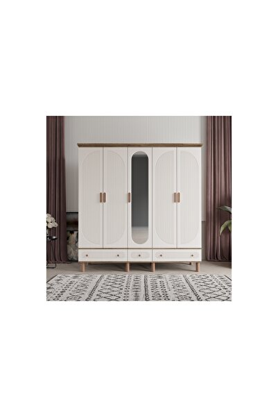 Vivense BAHAR GARDIROP, KREM, 5 KAPAKLI