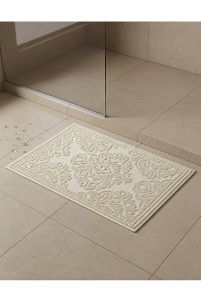 REDTAG Cream Damask Tufted Bathmat 50 × 80 cm