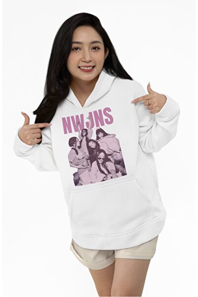Fuddy Moda سويت شيرت NewJeans مطبوع بغطاء رأس للجنسين، هوديي ذو طابع فرقة موس...