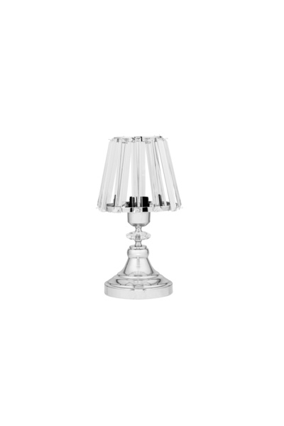 Vivense EVLİGHT KRİSTAL GÖVDELİ ABAJUR, TAŞLI, GÜMÜŞ