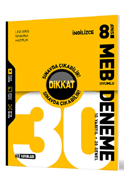 Efsane Yayınları 8.Sınıf Hız Yayınları İngilizce 30 Lu Deneme / Meb Uyumlu De...