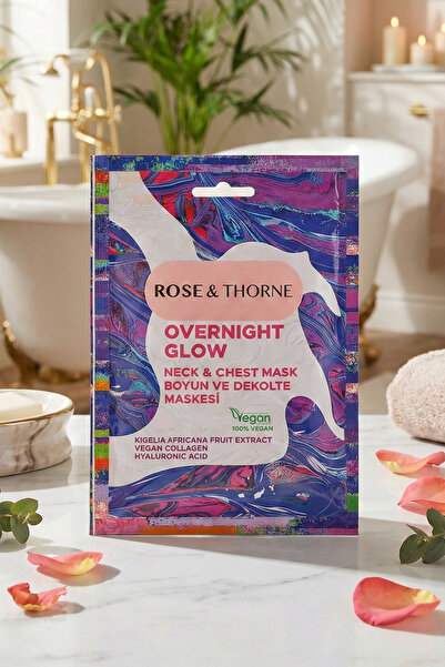 ROSE & THORNE Boyun Ve Dekolte Maskesi, Yaşlanma Önleyici, Gençleştirici, Doğ...