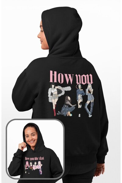 Fuddy Moda Unisex How You Like That Back Printed Hooded Sweatshirt, Oversized...