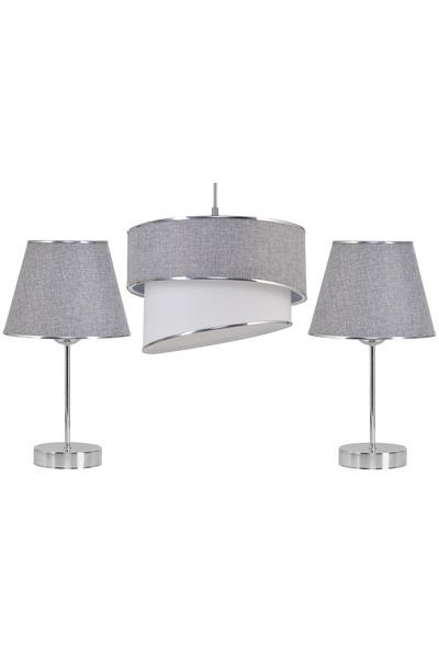 Vivense EVLİGHT SARKIT AVİZE ABAJUR SETİ, TEKLİ, GRİ