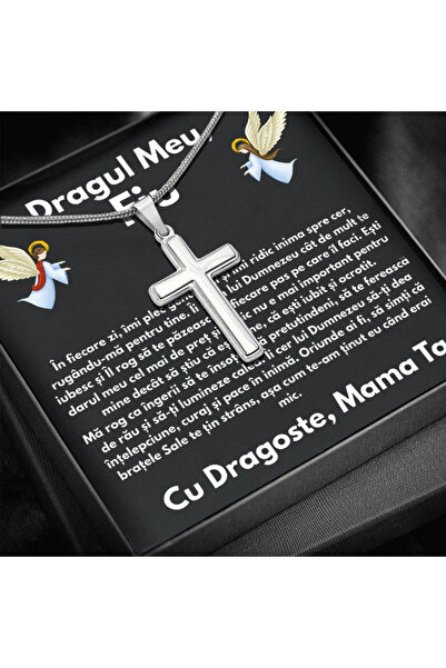 OEM Cadou Fiu - Lantisor cu Cruce si mesaj de Dragoste Faith