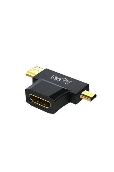 Veggieg Mini HDMI / Micro HDMI Male to HDMI Female Converter Adapter