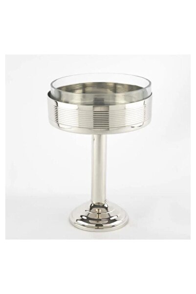 Mikasa Moor Platinum Glass Footed Fruit Bowl 21X30Cm