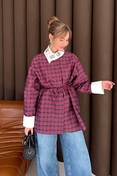 Melike Tatar Plaid Shirt with Accessories 78-556