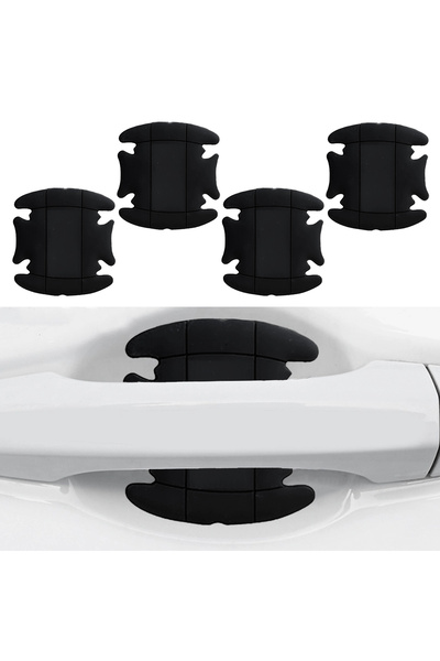 CAN Exterior Door Handle Protection Tape Silicone 4 Pieces Black