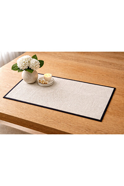 ŞAH TEXTILE DESIGN Pamuklu elegance motif siyah biyeli amerikan servis 2'li ç...