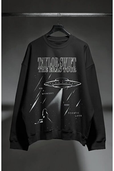 Fuddy Moda سويت شيرت بدون قلنسوة برقبة دائرية للجنسين قصة فضفاضة تايلور سويفت...