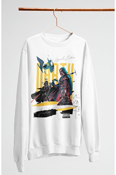 Fuddy Moda Hanorac unisex supradimensionat Starwars Darth Vader imprimat, făr...