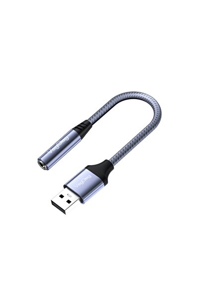 Veggieg USB-A to 3.5mm Jack Aux Mikrofon Destekli DAC Chip HiFi Ses Kartı