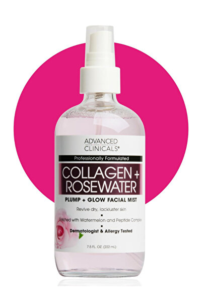 Advanced Clinicals Collagen + Rosewater Mist – Hydrating, Plumping & Glow-Boo...