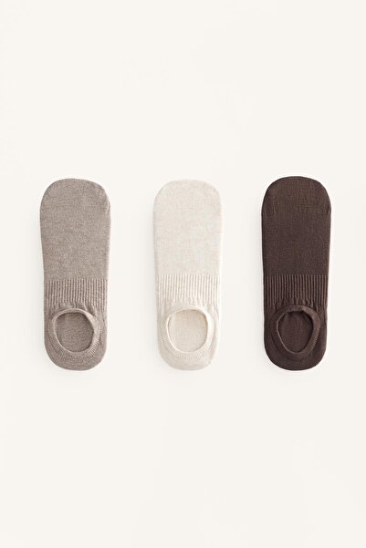 Oysho 3 pairs of high-cut cotton blend invisible sports socks