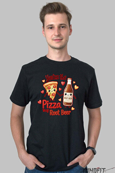 GILDAN Tricou Valentine S Day Cuplu Pizza Pentru Berea Mea Barbat