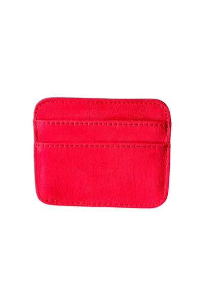 stravis 5 Compartment Suede Red Card Holder