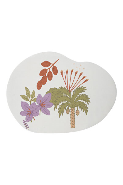 Blends Oval Beige Placemat with Palm Tree Pattern from Naqaa