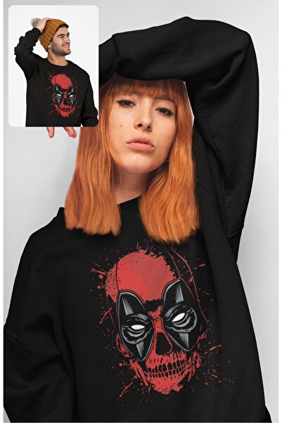 Fuddy Moda Hanorac unisex supradimensionat Deadpool cu imprimeu splash, fără ...
