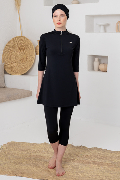 Adasea Costum de baie Anda Lycra cu jumătate de mânecă, model Battal Tesettür...