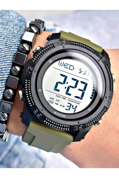 Cockpit Green Color Original Digital Stopwatch Calendar Led Light Guaranteed ...