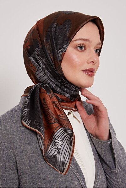 Levidor Μεγάλο ριγέ φλοράλ σχέδιο με λαμπερό κρυστάλλινο κασκόλ