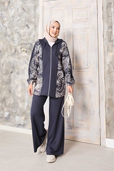 EBRUTESETTÜR Desen Paneled Hooded Soft Suit Gray