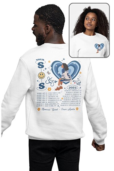 Fuddy Moda Hanorac unisex supradimensionat Sza Sos Tour, imprimat pe spate, c...