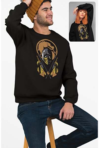 Fuddy Moda Unisex Oversize kroj Mortal Kombat Scorpion Štampano Beštačna okru...