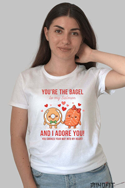 GILDAN Tricou Valentine's Day Cuplu - You-re The Bagel To My Salmon Dama